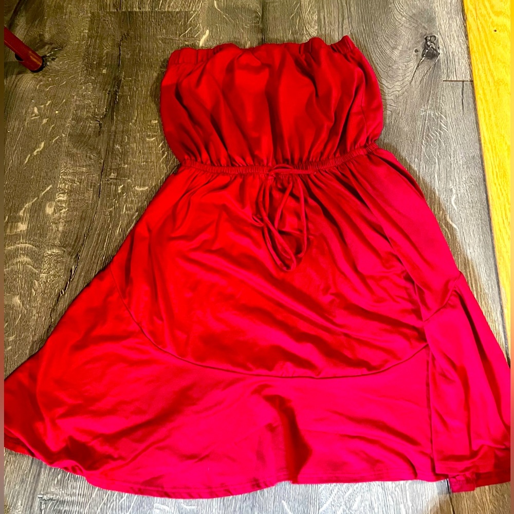 Worn once: strapless dress/coverup